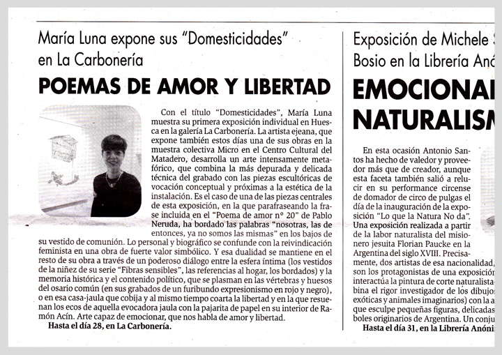 domesticidades en la carbonería